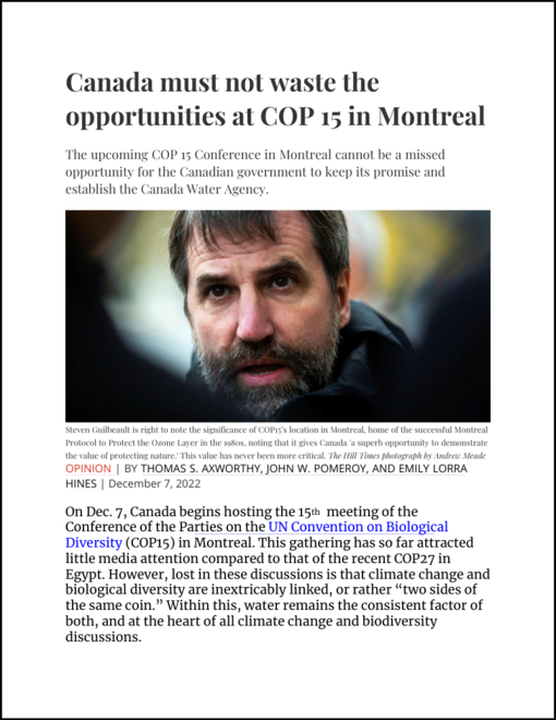 A man with a beard speaking, with text about Canadas involvement in COP 15 on Biodiversity in Montreal, highlighting the need to address climate change and biodiversity together. 

Un homme barbu sexprimant, avec un texte sur lengagement du Canada à la COP 15 sur la biodiversité à Montréal, soulignant le besoin de traiter le changement climatique et la biodiversité conjointement.
