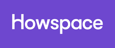 Alt Text: Logo with the word Howspace in white lowercase letters on a solid purple background. / Logo avec le mot Howspace en lettres minuscules blanches sur un fond violet uni.