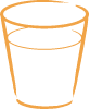 Orange icon of a glass of water