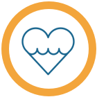 Icon of a heart-shaped wave, symbolizing supporter-driven actions for environmental health. // Icône d'une vague en forme de cœur, symbolisant les actions des supporteurs pour la santé environnementale.