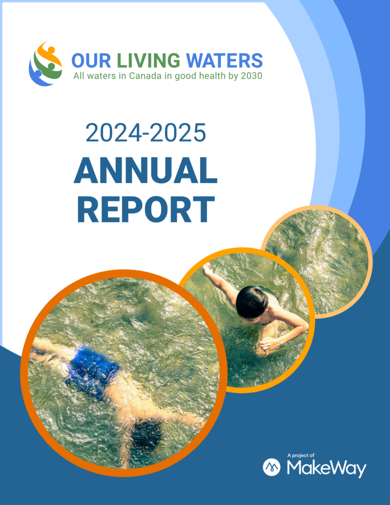 Title page of the Our Living Waters Network Annual Report 2024-25 | Page titre en anglais du rapport annuel du réseau Nos eaux vitales